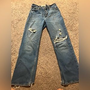 abercrombie ultra high rise ankle straight jean